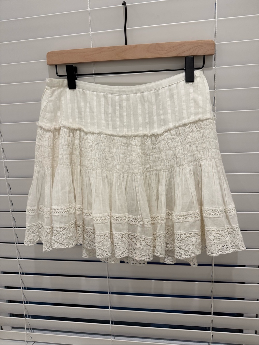 LoveShackFancy Ivory Mini Skirt